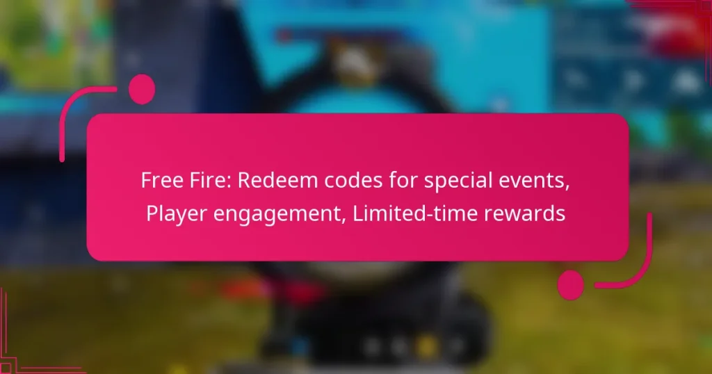 Free Fire: Redeem codes for special events, Player engagement, Limited-time rewards