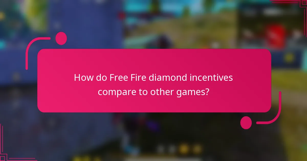 How do Free Fire diamond incentives compare to other games?