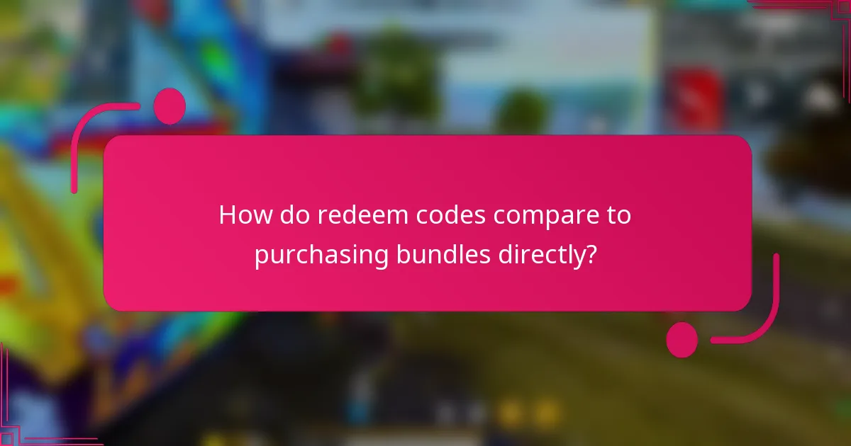 How do redeem codes compare to purchasing bundles directly?