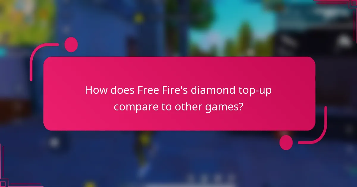 How does Free Fire's diamond top-up compare to other games?