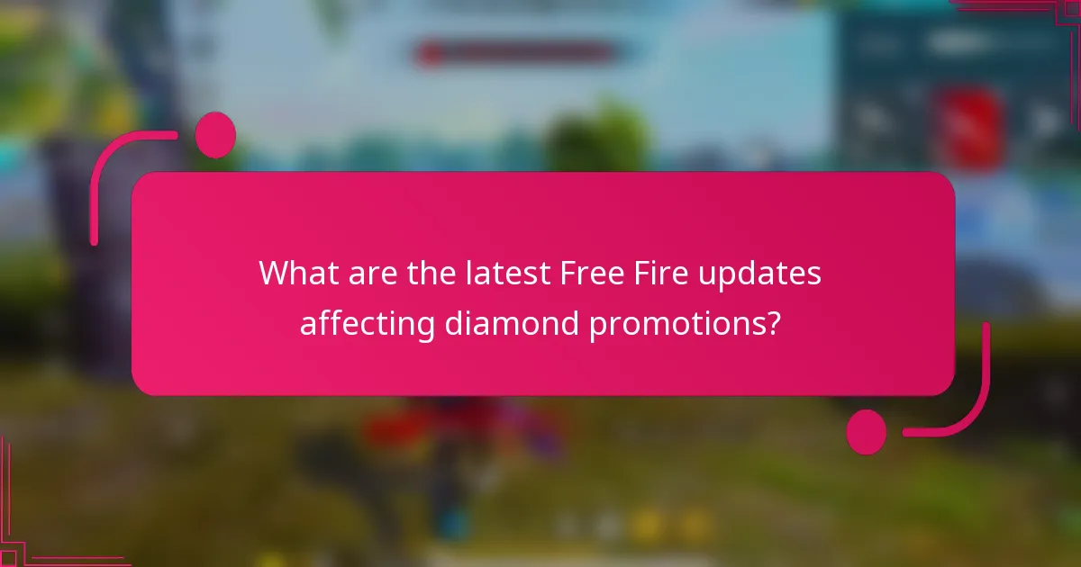 What are the latest Free Fire updates affecting diamond promotions?