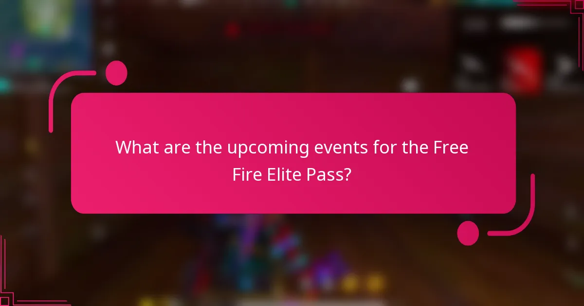 What are the upcoming events for the Free Fire Elite Pass?