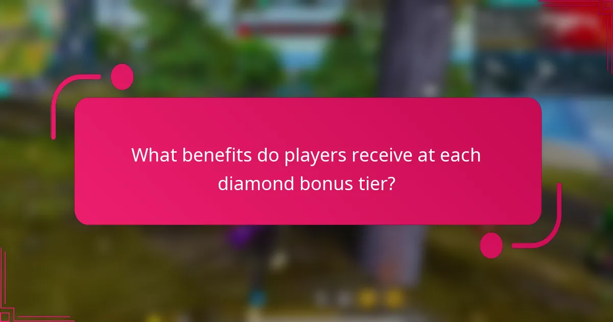 What benefits do players receive at each diamond bonus tier?