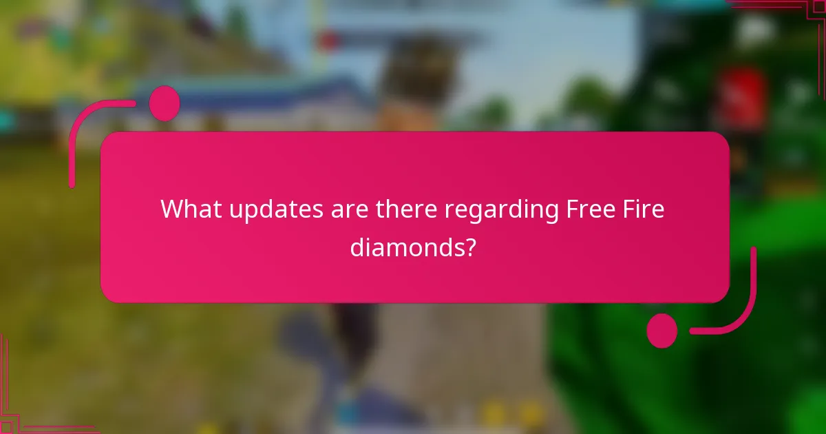What updates are there regarding Free Fire diamonds?