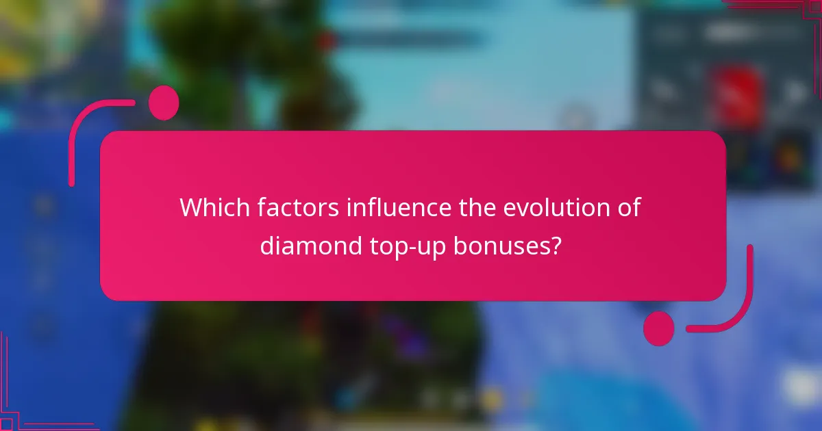 Which factors influence the evolution of diamond top-up bonuses?