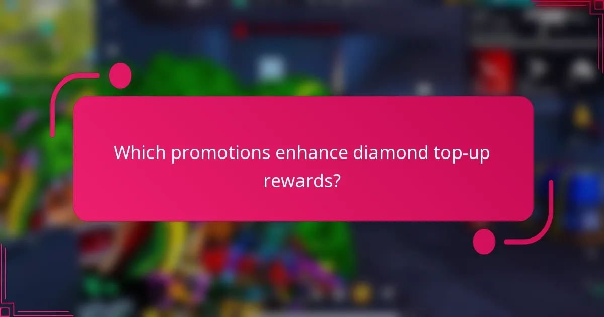 Which promotions enhance diamond top-up rewards?